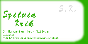 szilvia krik business card